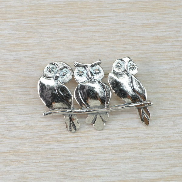 Sterling Silver Owls Brooch by JB Designs.