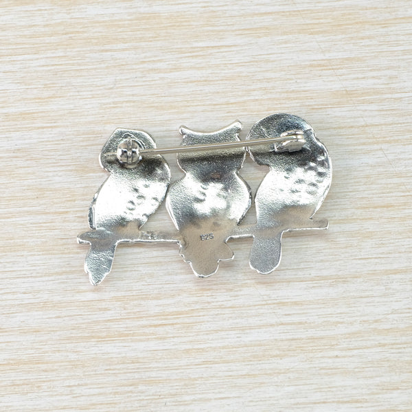 Sterling Silver Owls Brooch by JB Designs.