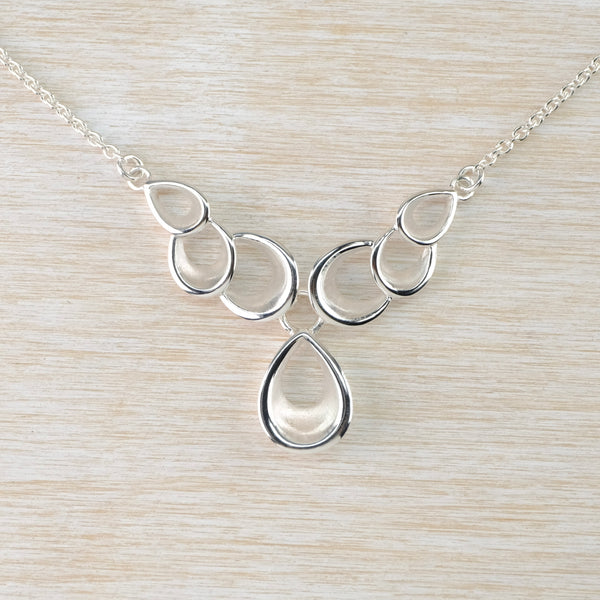 Multi Tear Drop Silver Necklace by JB Designs.