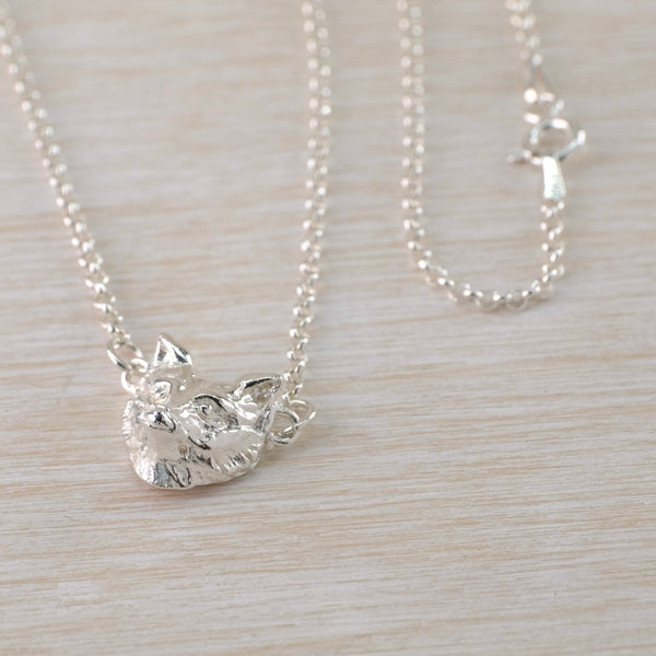 Silver Fox Head Pendant.