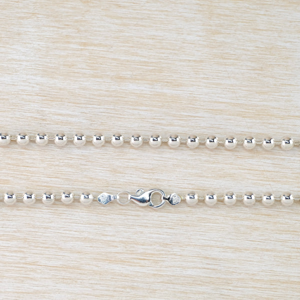 Sterling Silver 18 inch Heavy Ball Chain.