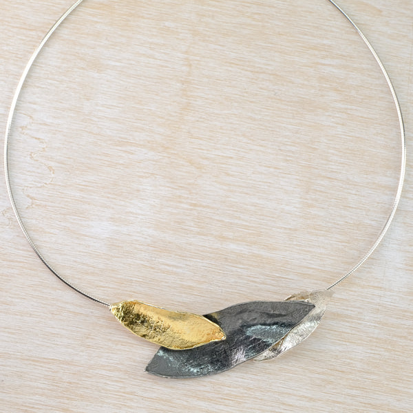 Statement Leaf Necklace in Sterling Silver by JB Designs.