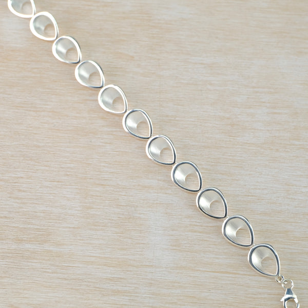 Matt and Polished Silver Linked Bracelet by JB Designs.