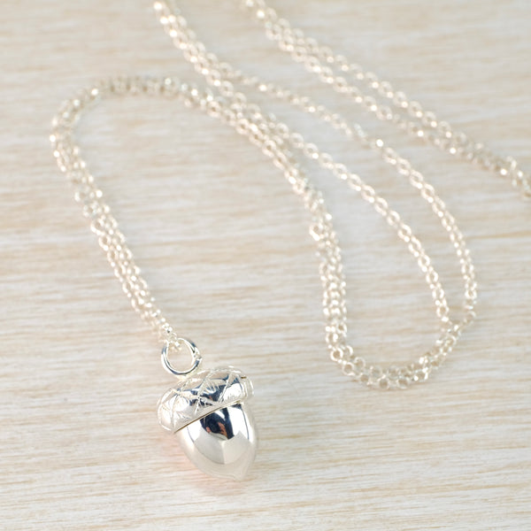 Silver Acorn 'Love In a Nutshell' Locket Pendant.