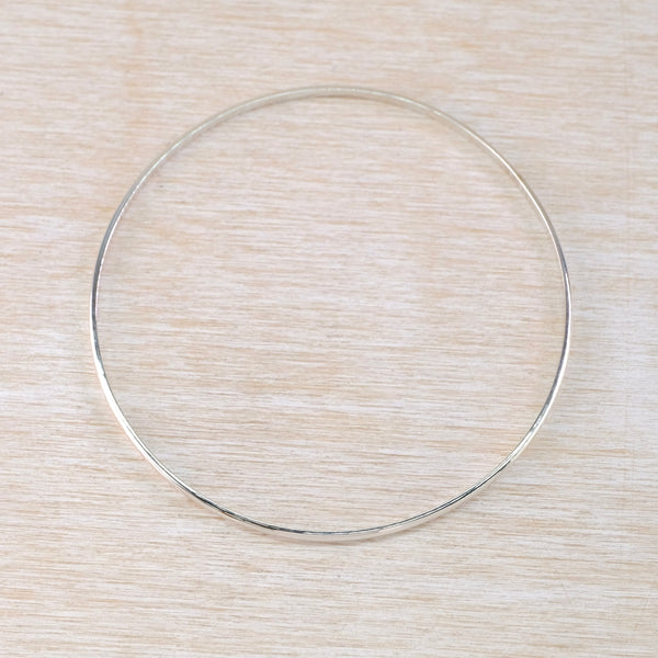 Light and Delicate Polished Sterling Silver Bangle Bracelet.