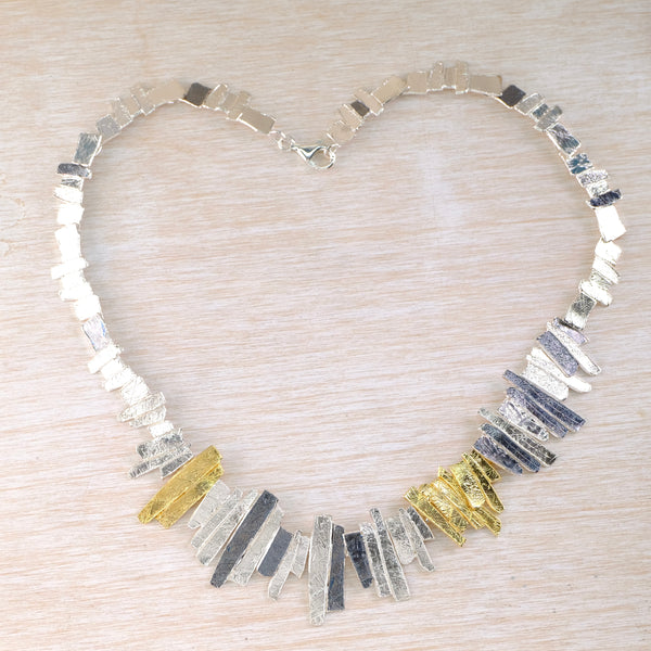 Silver Organic Statement Necklace by JB Designs.