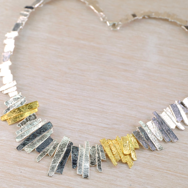 Silver Organic Statement Necklace by JB Designs.