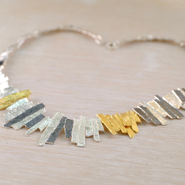 Silver Organic Statement Necklace by JB Designs.