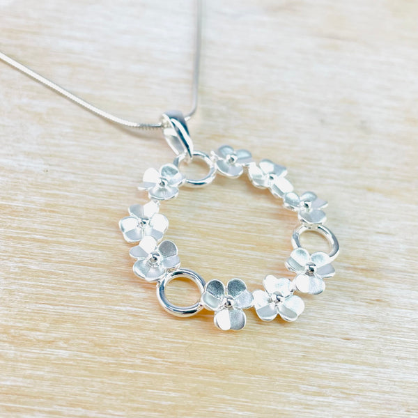 Silver Flower Garland Pendant by JB Designs.