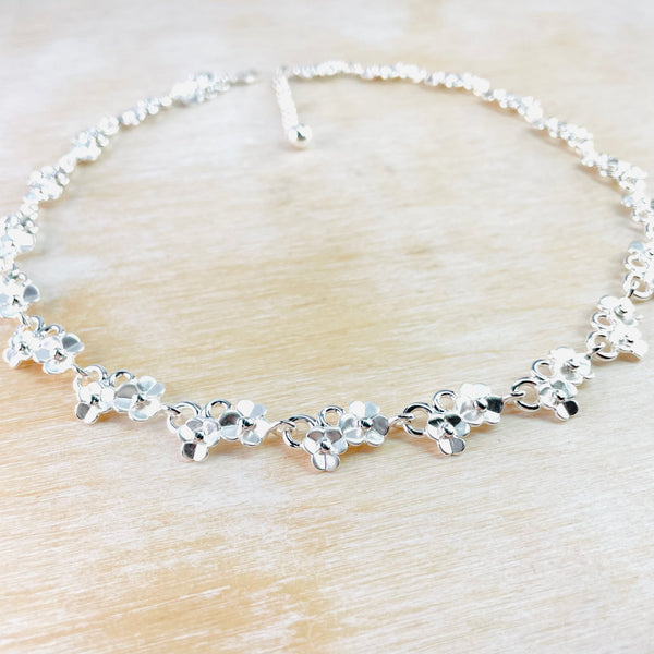 Sterling Silver 'Forget-me-not' Necklace by JB Designs.