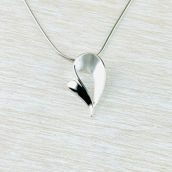 Satin and High Polished Sterling Silver Pendant by JB Designs.