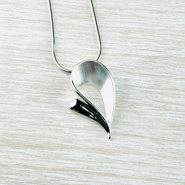 Satin and High Polished Sterling Silver Pendant by JB Designs.