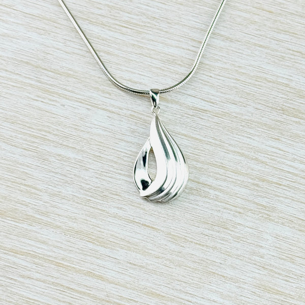 Brushed Silver Fluted Pendant by JB Designs. Brushed Silver Fluted Pendant by JB Designs.