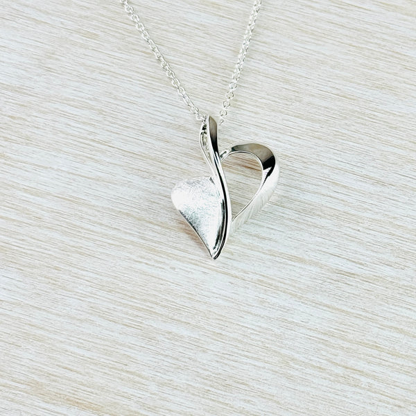 Silver Heart Shaped Pendant by 'Unique'