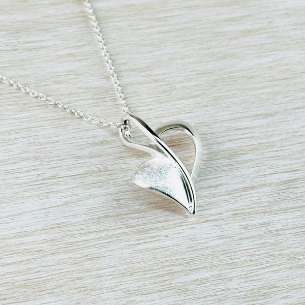 Silver Heart Shaped Pendant by 'Unique'
