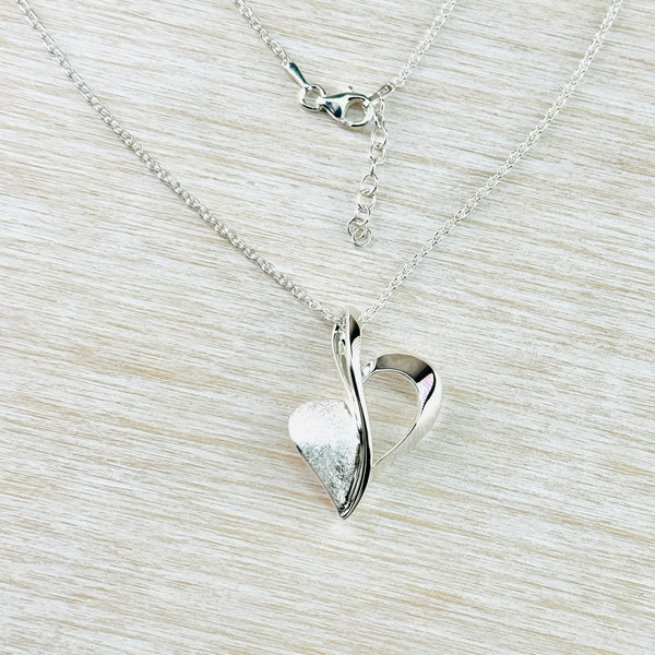 Silver Heart Shaped Pendant by 'Unique'