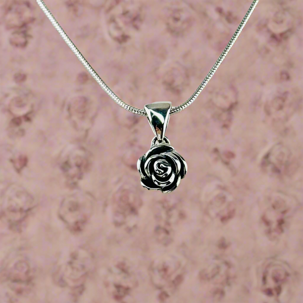 Sterling Silver Rose Pendant by JB Designs.