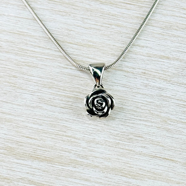Sterling Silver Rose Pendant by JB Designs. Sterling Silver Rose Pendant by JB Designs.