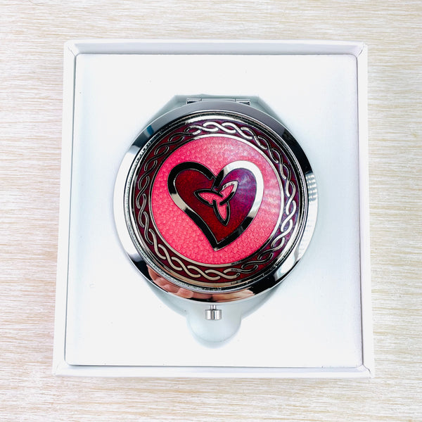 Enamel Heart and Trinity Compact Mirror