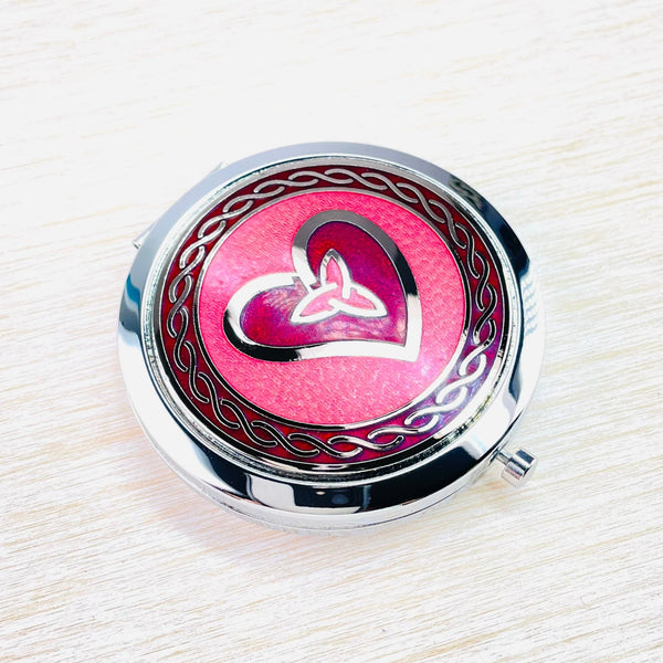 Enamel Heart and Trinity Compact Mirror