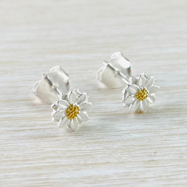 Silver Sunflower Stud Earrings by JB Designs.