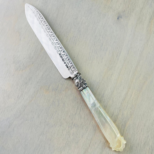 Antique Silver and Mother of Pearl Fruit Knife, Hallmarked Birmingham, 1870.