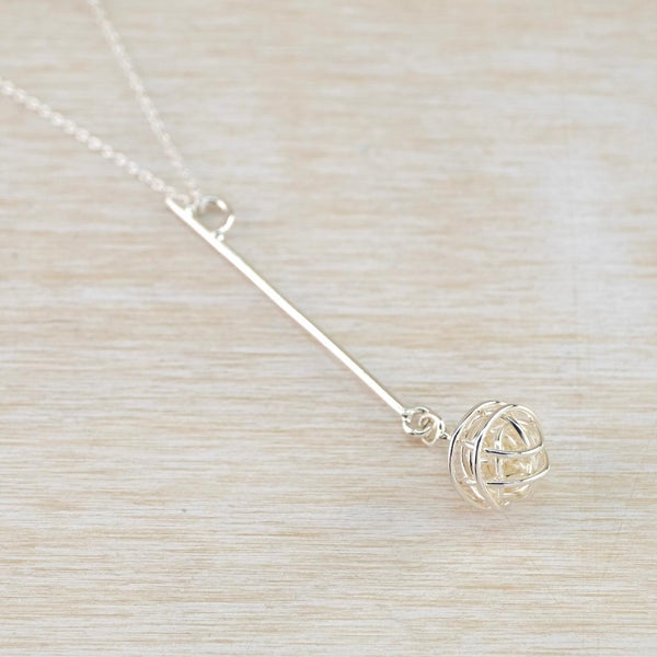 Sterling Silver Scribble Sphere Pendant.