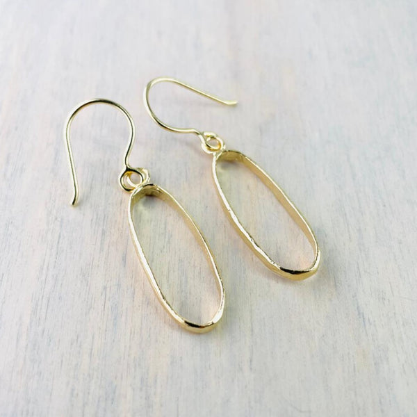 Open Oval Gold Plated on Silver Earrings by JB Designs.