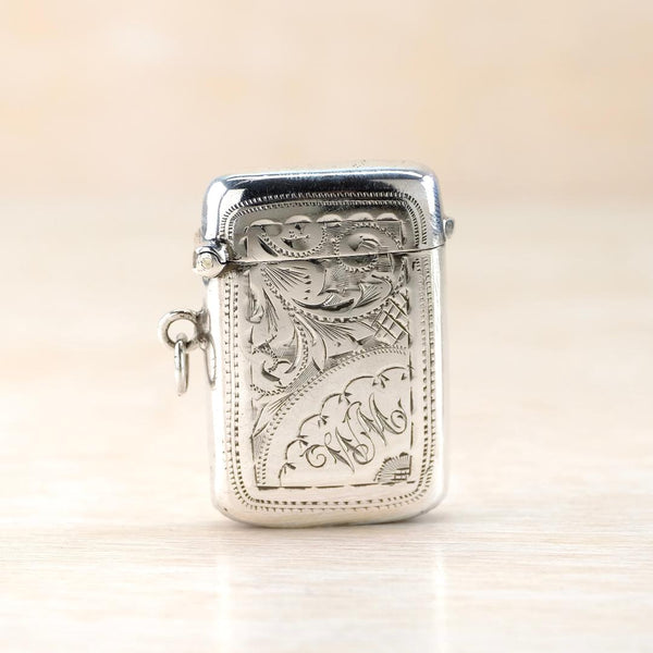 Antique Sterling Silver Vesta Case, Hallmarked Birmingham 1920