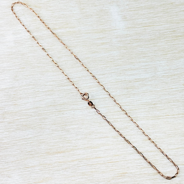 41 cm Rose Gold Plated Sterling Silver Paper Chain Necklace.