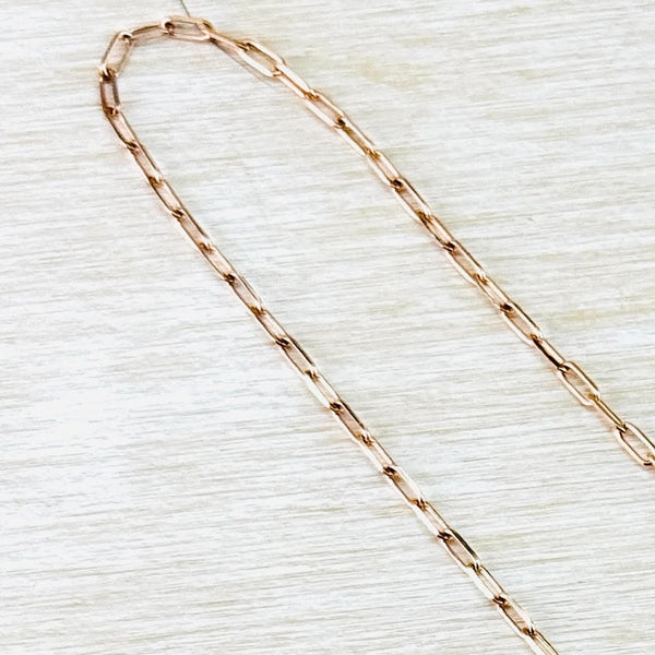 41 cm Rose Gold Plated Sterling Silver Paper Chain Necklace.