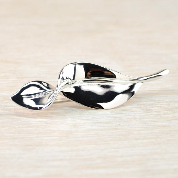 Sterling Silver Twisted Leaf Brooch by JB Designs.