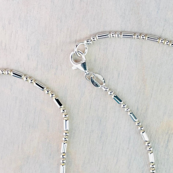 Dot Dot Dash High Polished 18 inch Sterling Silver Chain.
