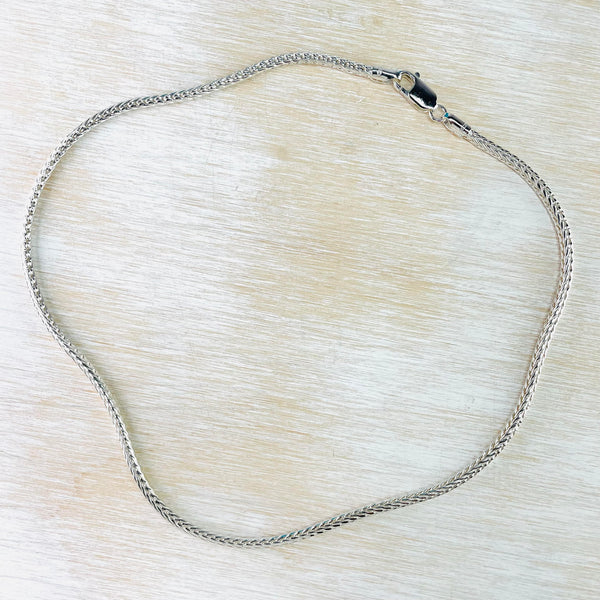 High Polished Sterling Silver 'Foxtail' Chain. (40.5 cm)