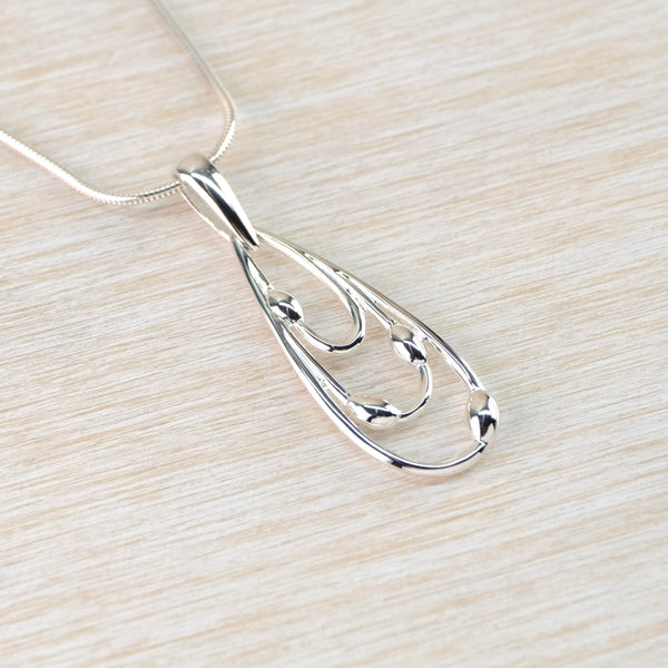 Sterling Silver Triple Droplet Pendant.