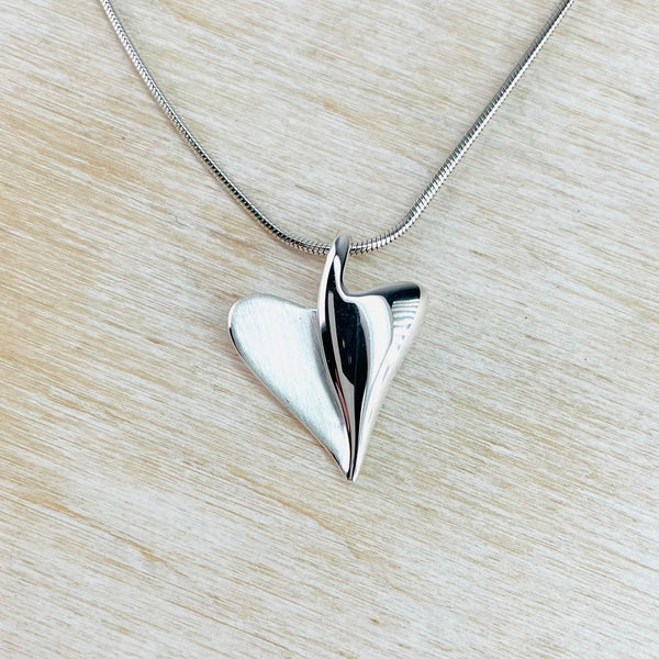 Contemporary Sterling Silver Heart Pendant by JB Designs. Contemporary Sterling Silver Heart Pendant by JB Designs.