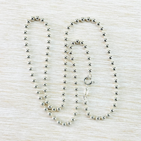 42 cm Sterling Silver 'Bead' Chain.