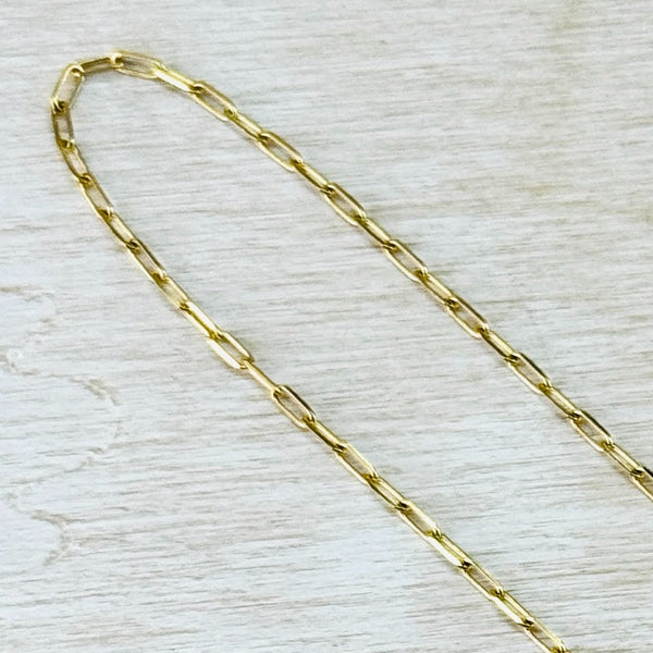 41 cm Yellow Gold Plated Sterling Silver Paper Chain Necklace.