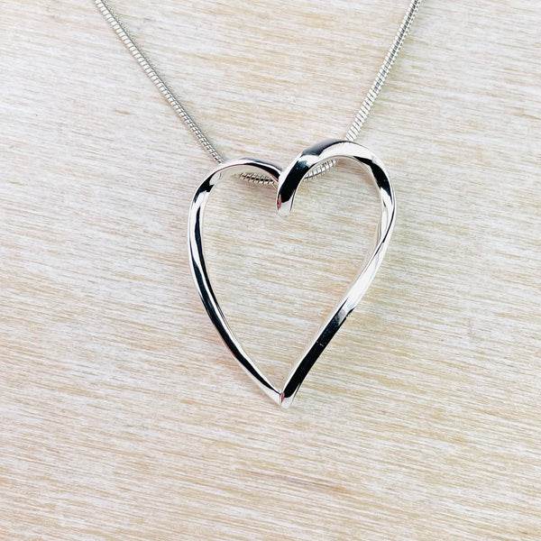 Sterling Silver Heart Outline Pendant by JB Designs. Sterling Silver Heart Outline Pendant by JB Designs.