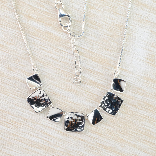 Alternating Squares Sterling Silver Necklace by JB Designs.