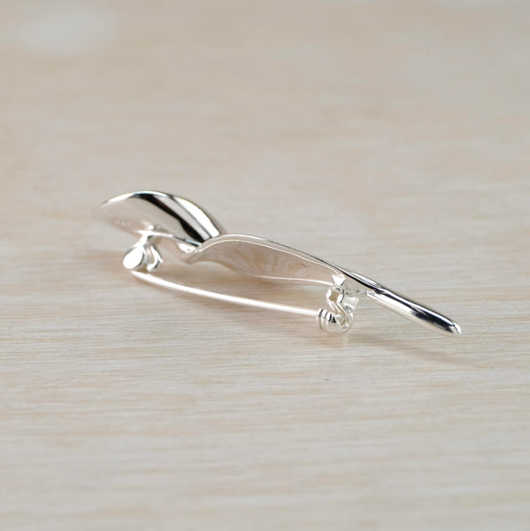 Sterling Silver Twisted Leaf Brooch by JB Designs.