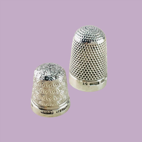 Pair of Antique Silver Thimbles Hallmarked Chester, 1898.