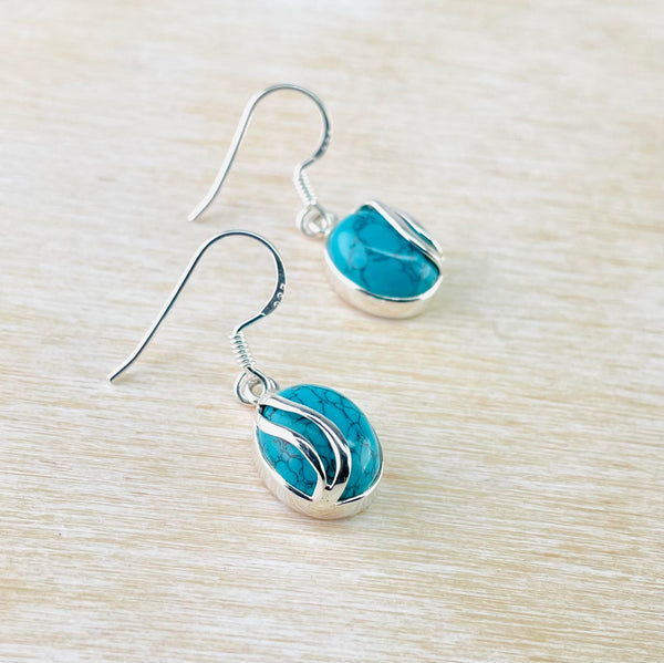 Sterling Silver and Blue Turquoise Earrings