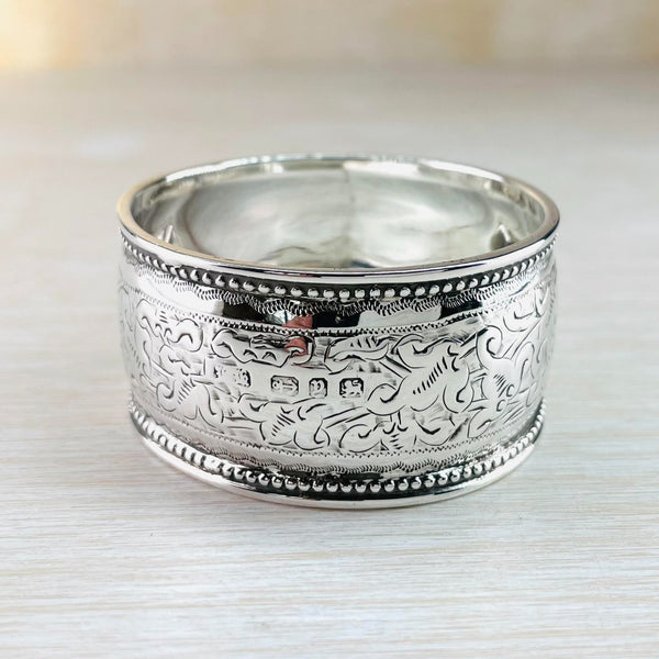 Single Sterling Silver Antique Napkin Ring, Hallmarked Birmingham, 1898