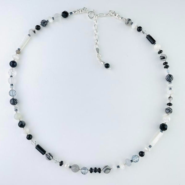 Art Deco Inspired Mixed Bead Necklace by Emily Merrix.
