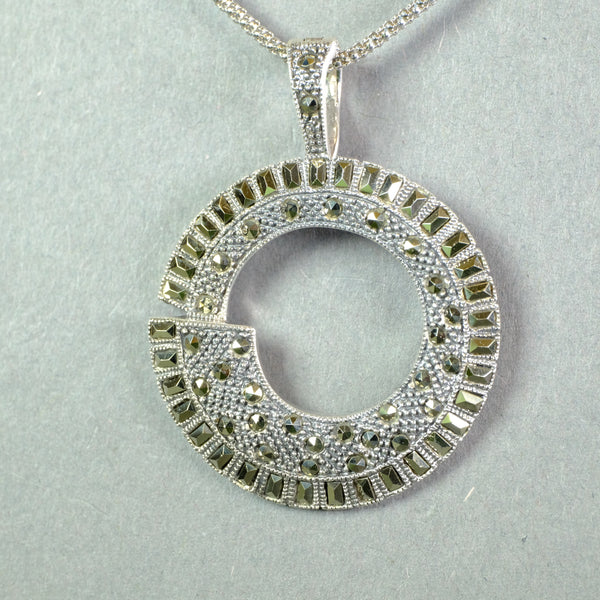Marcasite and Silver Art Deco Style Pendant.