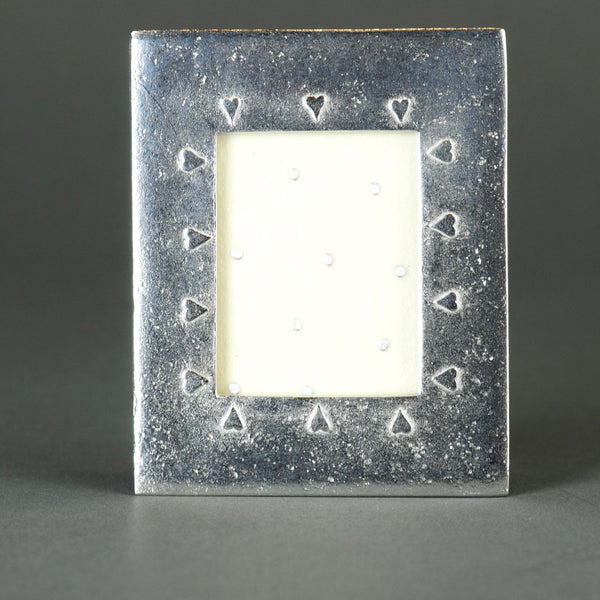 A Handmade Heart Design Pewter mini frame - medium