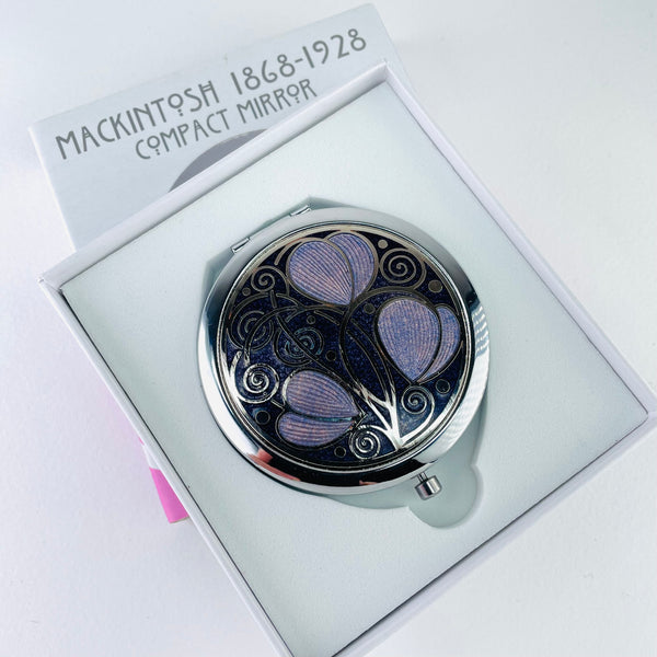 Purple Mackintosh Leaves and Coils Compact Mirror.