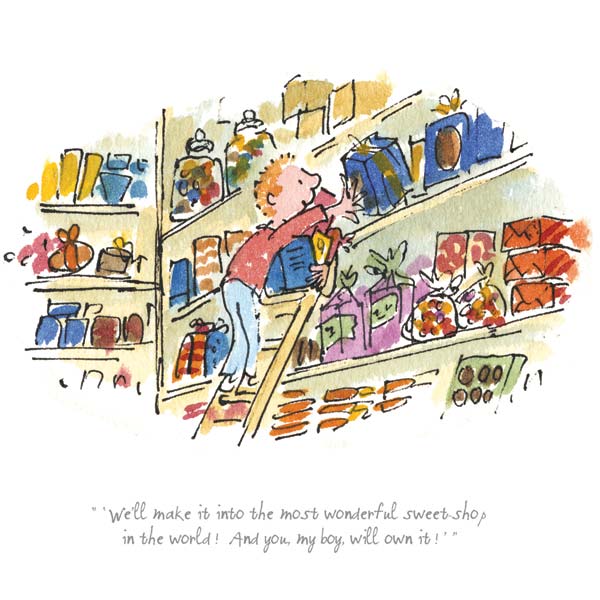'The Most Wonderful Sweet Shop' Framed Limited Edition Print by Sir Quentin Blake.