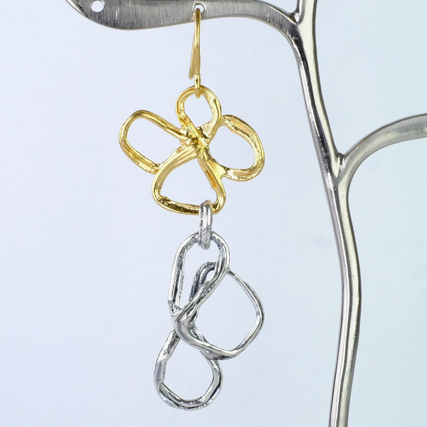 Asymmetrical Flower Earrings by JB Designs,